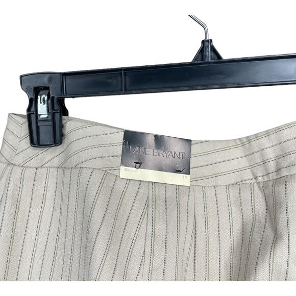 Lane Bryant New Gaucho Pinstriped Wide Leg Capri Pants Mock Pockets Size 18 - Picture 5 of 6